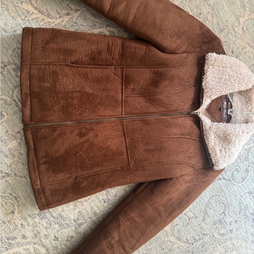 Big Chill Brown Teddy Jacket with Cream Collar